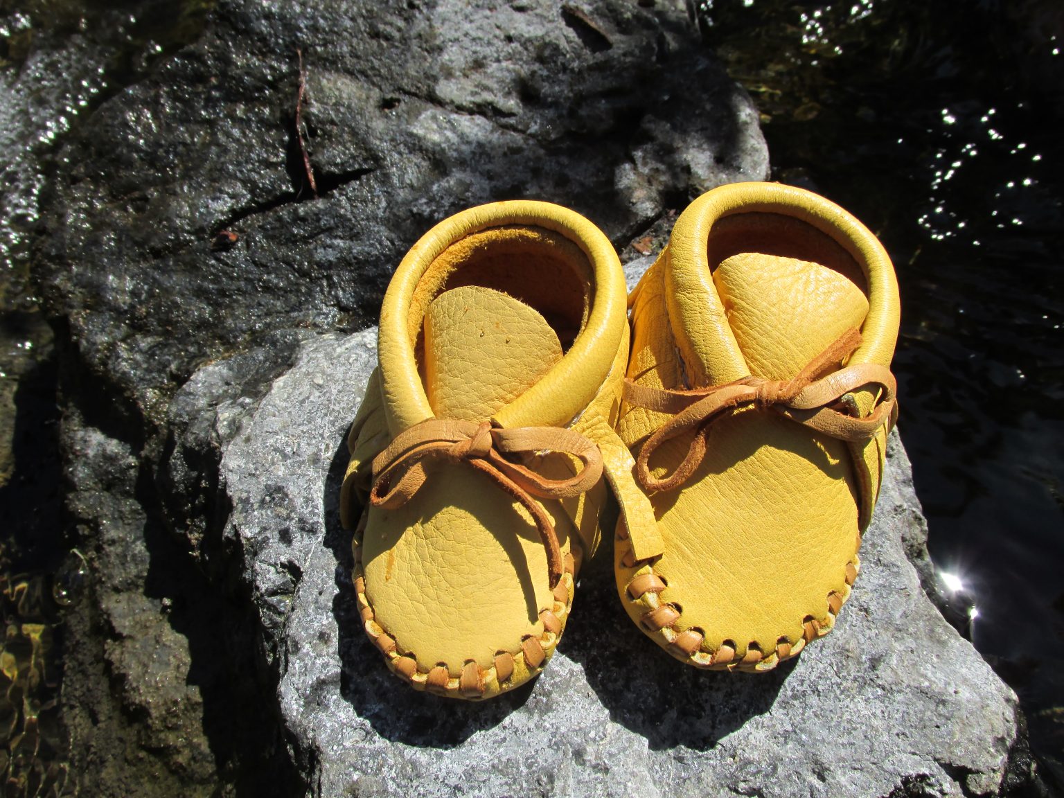 light tan moccasins